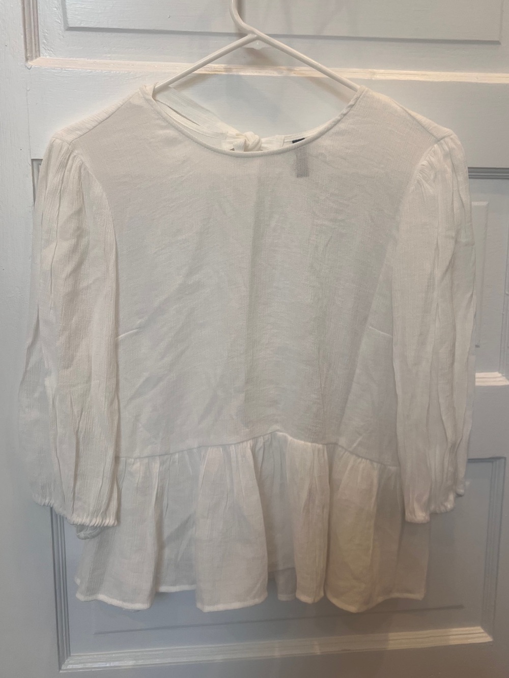 H&M White Peplum Tunic Blouse